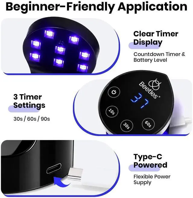 Alt view image 4 of 7 - Mini UV LED Nail Lamp,Flash Curing Gel Nail Light with Smart Sensor