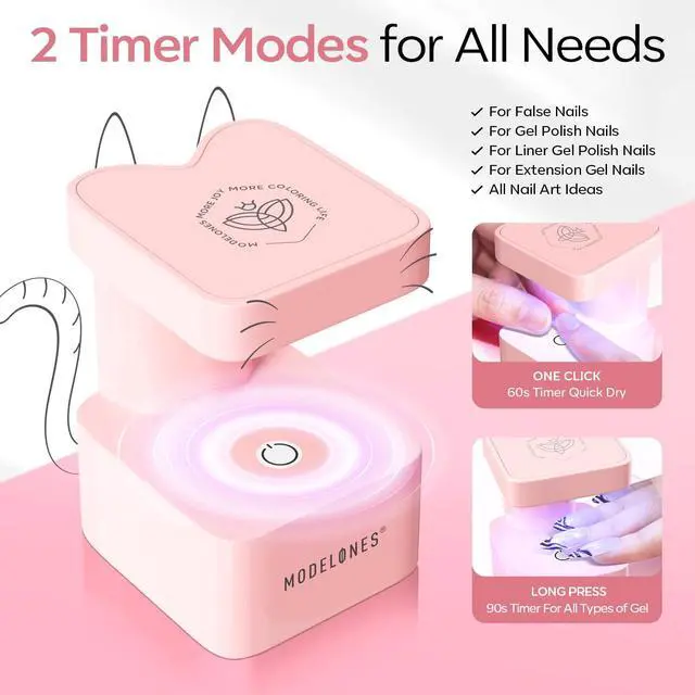 Alt view image 4 of 6 - Mini UV Light for Gel Nails Flash Curing 2 Timers