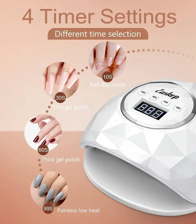 Alt view image 4 of 7 - UV LED Nail Lamp - 86W Nail Dryer UV Light for Nails Eyes Protection UV Lamp for Gel Nails Gel Nail Polish Curing Dryer for Home and Salon
