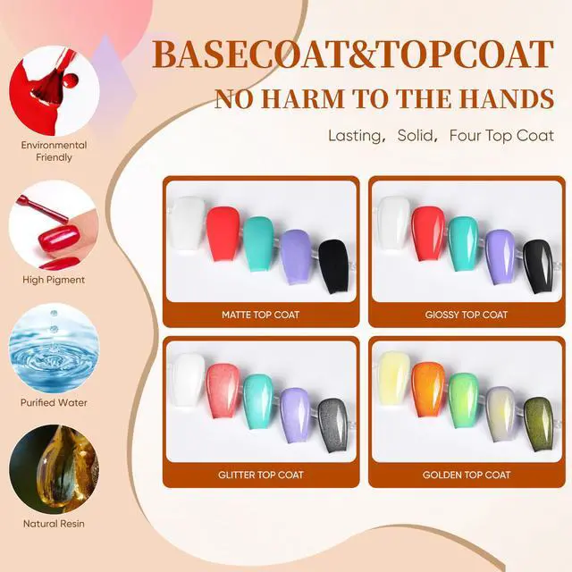 Alt view image 3 of 7 - Nail Polish Kit with UV Light 25 Colors Gel Polish Starter Kit