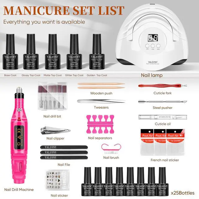Alt view image 5 of 7 - Nail Polish Kit with UV Light 25 Colors Gel Polish Starter Kit