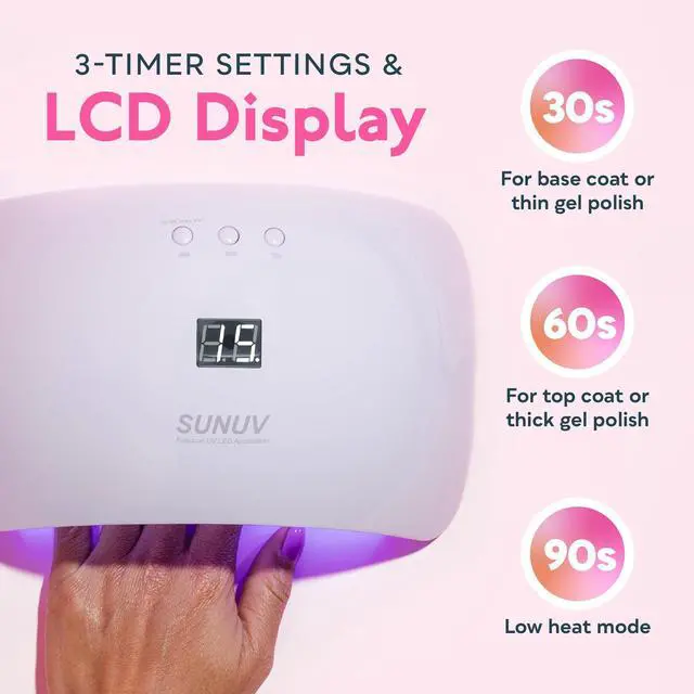 Alt view image 2 of 7 - UV Light for Gel Nail Polish, UV LED Nail Lamp, Auto Sensor SUN8 Pink
