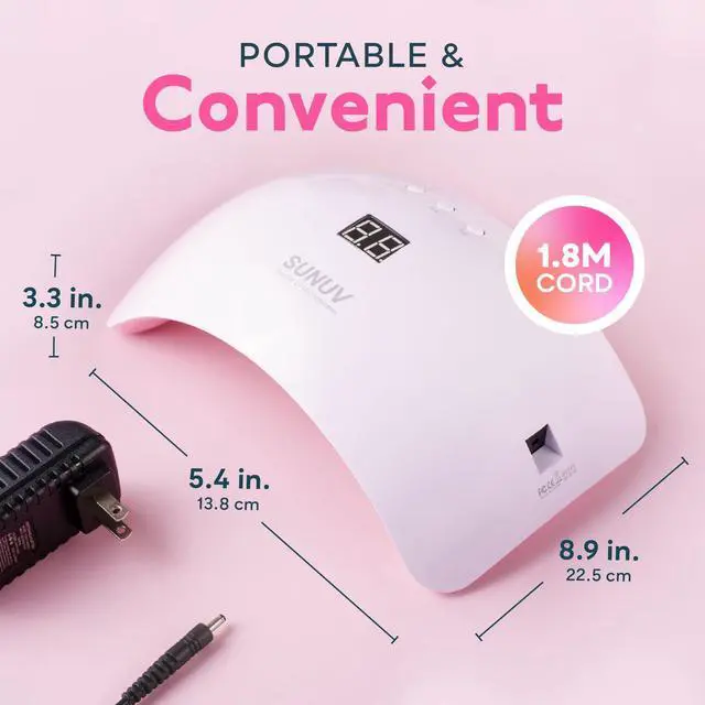 Alt view image 5 of 7 - UV Light for Gel Nail Polish, UV LED Nail Lamp, Auto Sensor SUN8 Pink