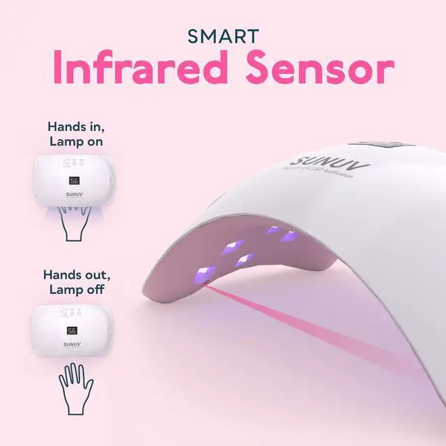 Alt view image 6 of 7 - UV Light for Gel Nail Polish, UV LED Nail Lamp, Auto Sensor SUN8 Pink