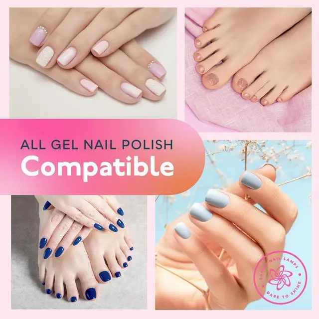 Alt view image 7 of 7 - UV Light for Gel Nail Polish, UV LED Nail Lamp, Auto Sensor SUN8 Pink