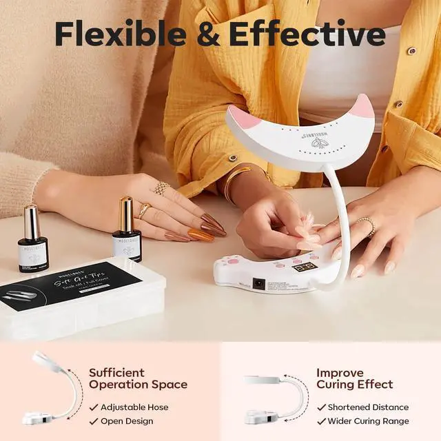 Alt view image 3 of 7 - UV Light for Gel Nails, Gooseneck UV LED Nail Lamp White