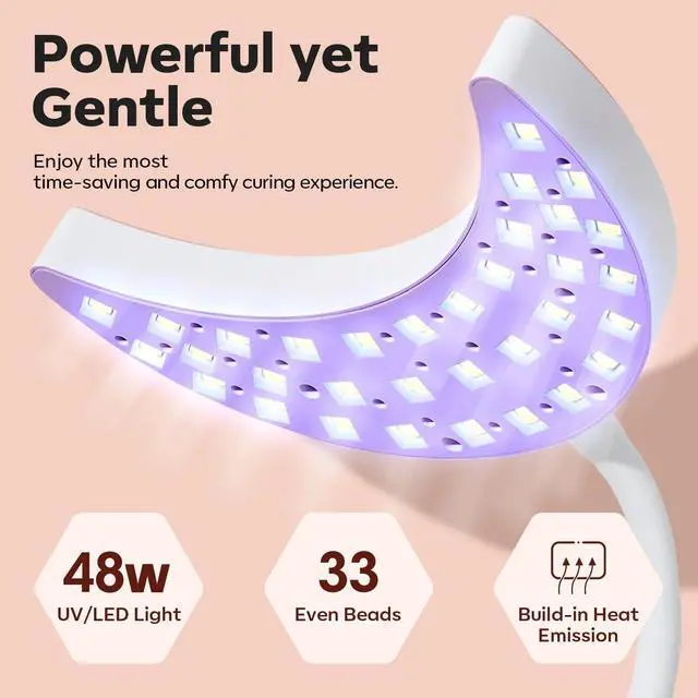 Alt view image 6 of 7 - UV Light for Gel Nails, Gooseneck UV LED Nail Lamp White