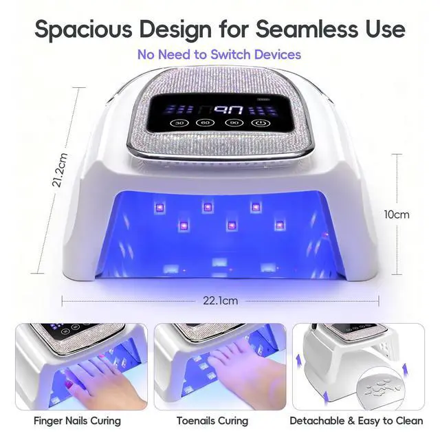 Alt view image 3 of 7 - U V Nail Lamp Cordless Rechargeable U V Light for Gel Nails Prossional Automatic Sensor 3 Timer Quick Drying Glitter Nail Dryer Gifts for Women
