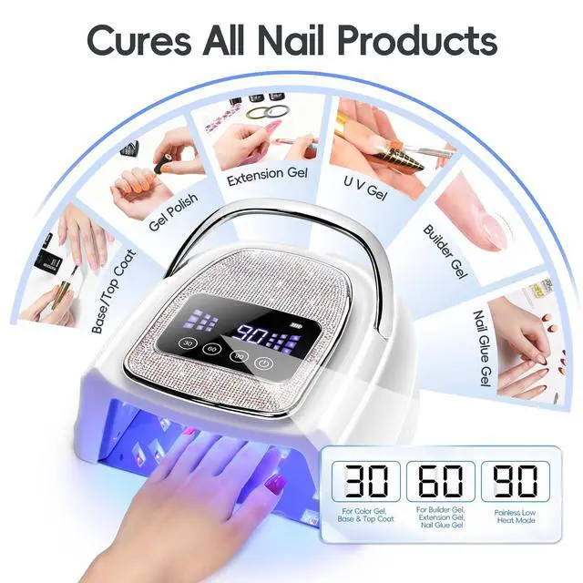 Alt view image 6 of 7 - U V Nail Lamp Cordless Rechargeable U V Light for Gel Nails Prossional Automatic Sensor 3 Timer Quick Drying Glitter Nail Dryer Gifts for Women