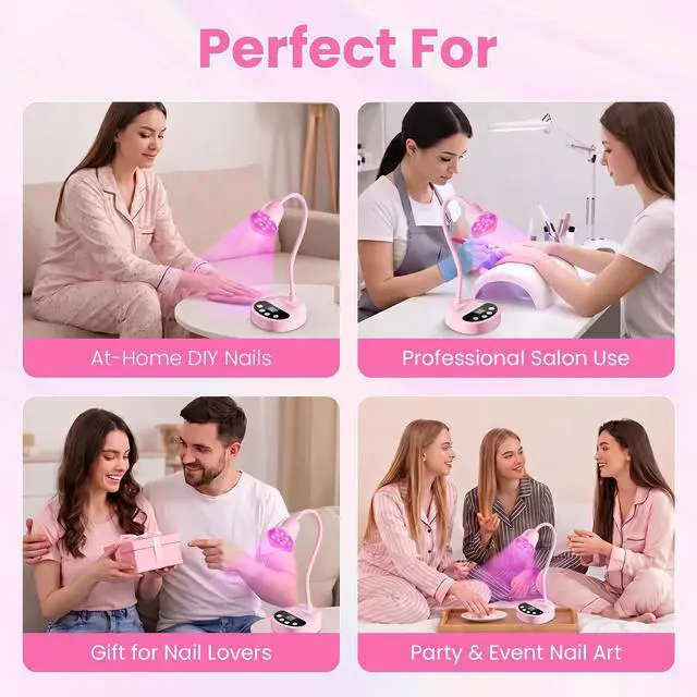 Alt view image 2 of 7 - Cordless Flash Cure UV Nail Lamp for Gel Nails Adjustable Gooseneck