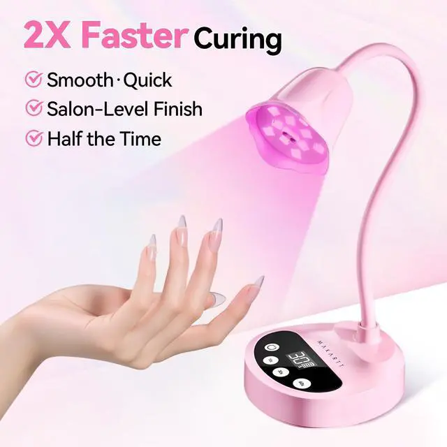 Alt view image 4 of 7 - Cordless Flash Cure UV Nail Lamp for Gel Nails Adjustable Gooseneck