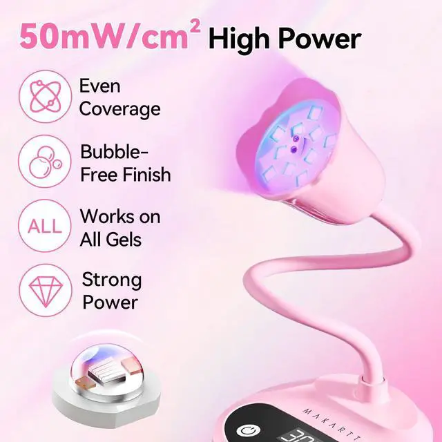 Alt view image 5 of 7 - Cordless Flash Cure UV Nail Lamp for Gel Nails Adjustable Gooseneck