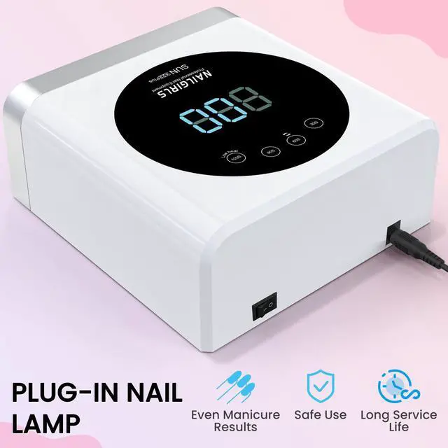 Alt view image 6 of 7 - Professional UV Nail Lamp, Large Space for Long Nails, Fast Curing Gel Polish Light, Touch Screen, 4 Timer 30/60/90/120s, Infrared Sensor, Salon and Home Use, Gift for Women, Manicurist