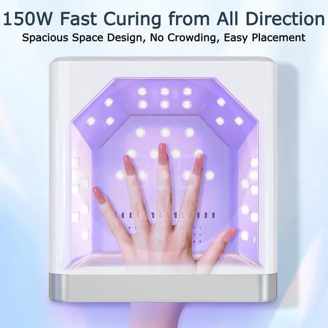 Alt view image 7 of 7 - Professional UV Nail Lamp, Large Space for Long Nails, Fast Curing Gel Polish Light, Touch Screen, 4 Timer 30/60/90/120s, Infrared Sensor, Salon and Home Use, Gift for Women, Manicurist
