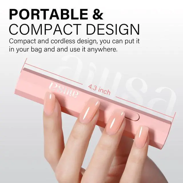 Alt view image 4 of 7 - Mini UV LED Nail Lamp, Handheld UV Light for Gel Nails (Pink)