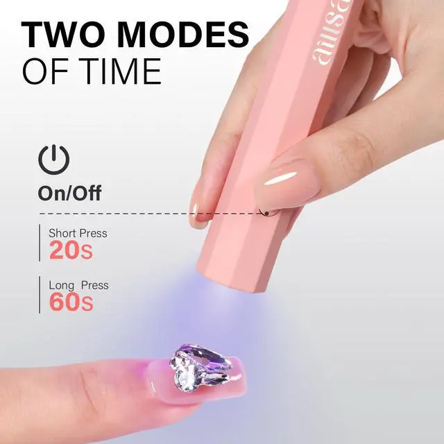 Alt view image 6 of 7 - Mini UV LED Nail Lamp, Handheld UV Light for Gel Nails (Pink)