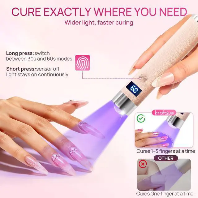 Alt view image 3 of 7 - Handheld UV Lamp with Auto-Sensor, Rechargeable Nail Dryer