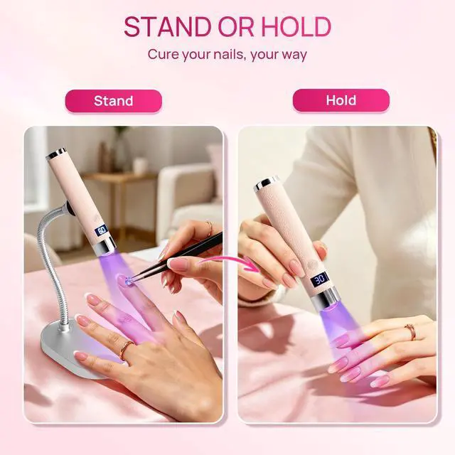 Alt view image 6 of 7 - Handheld UV Lamp with Auto-Sensor, Rechargeable Nail Dryer
