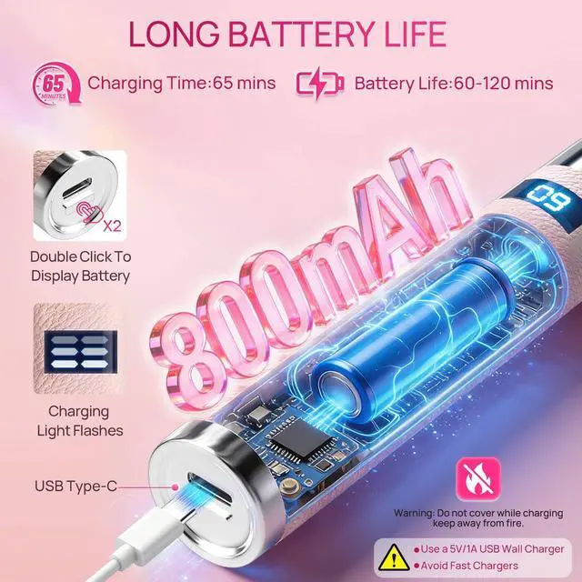 Alt view image 7 of 7 - Handheld UV Lamp with Auto-Sensor, Rechargeable Nail Dryer