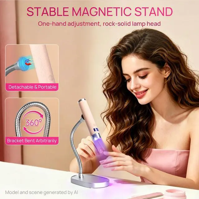 Alt view image 5 of 7 - Handheld UV Lamp with Auto-Sensor, Rechargeable Nail Dryer