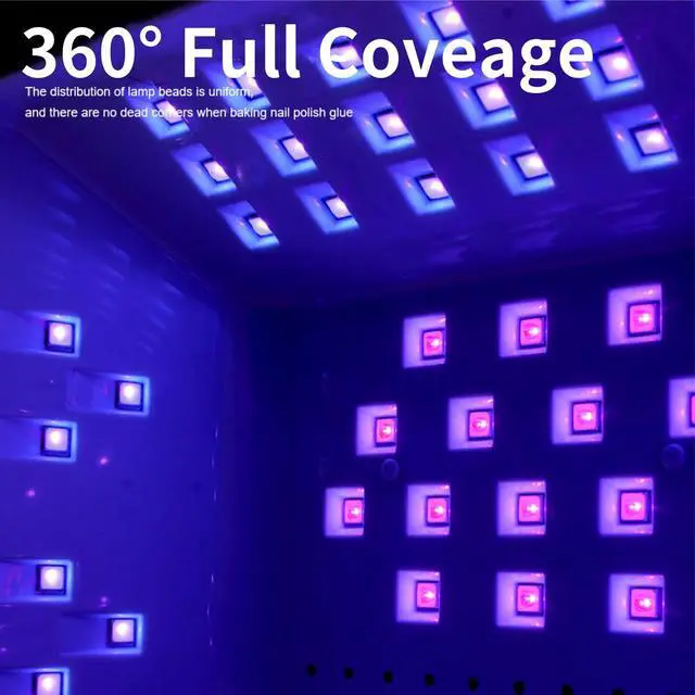 Alt view image 4 of 7 - UV LED Nail Lamp Kit for Gel Polish Professional Fast Curing White Dryer Light Set with Protection Gloves Nail Art Cure Machine for Manicure Pedicure at Home and Salon