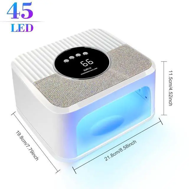 Alt view image 6 of 7 - UV LED Nail Lamp Kit for Gel Polish Professional Fast Curing White Dryer Light Set with Protection Gloves Nail Art Cure Machine for Manicure Pedicure at Home and Salon