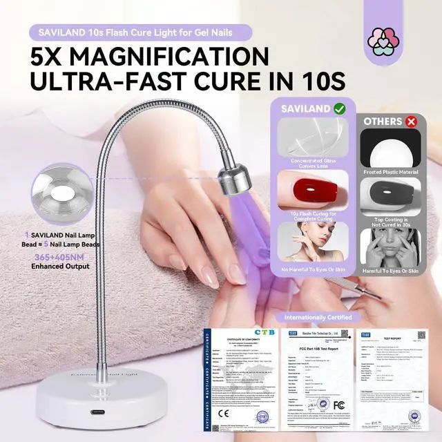 Alt view image 2 of 7 - 12W 5s Flash Cure Gel Lamp Gooseneck U V Light for Nail Techs