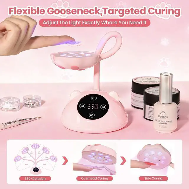 Alt view image 5 of 7 - Gooseneck Flash Cure Nail Lamp, 36 mW/cm² Cordless UV Nail Lamp