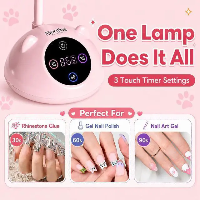 Alt view image 7 of 7 - Gooseneck Flash Cure Nail Lamp, 36 mW/cm² Cordless UV Nail Lamp