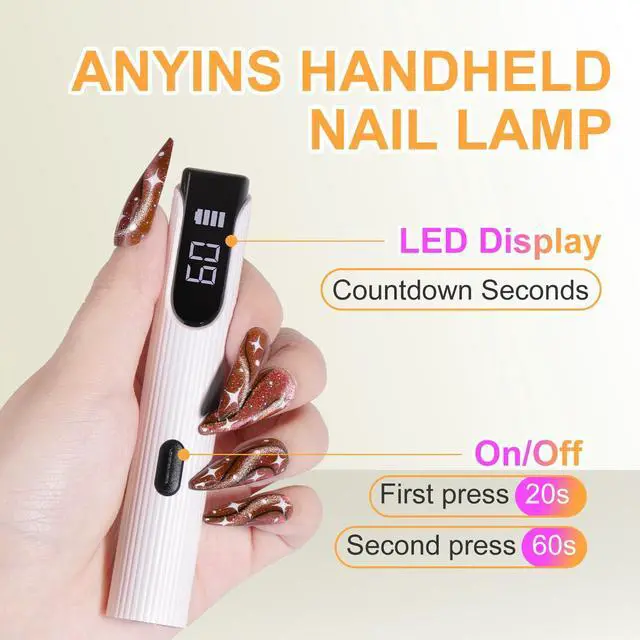 Alt view image 2 of 7 - Handheld UV Light for Gel Nails,Cordless UV Nail Lamp for Nail Glue