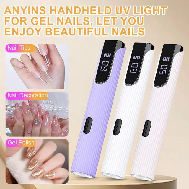 Alt view image 7 of 7 - Handheld UV Light for Gel Nails,Cordless UV Nail Lamp for Nail Glue