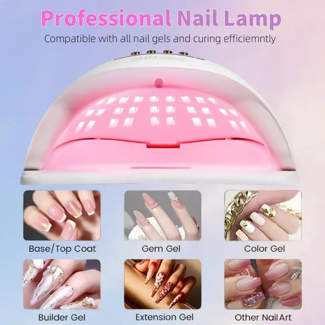 Alt view image 3 of 7 - UV LED Nail Lamp with 81 Beads, 380W Nail Curing Lamps for Gel Polish with Automatic Sensor/4 Timer Setting,Led Nail Dryer, Professional Nail Art Drying Tools for Fingernail and Toenail