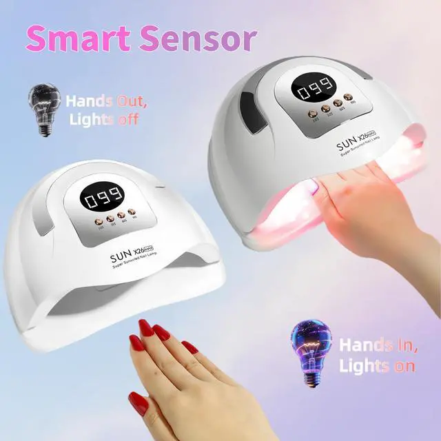 Alt view image 5 of 7 - UV LED Nail Lamp with 81 Beads, 380W Nail Curing Lamps for Gel Polish with Automatic Sensor/4 Timer Setting,Led Nail Dryer, Professional Nail Art Drying Tools for Fingernail and Toenail