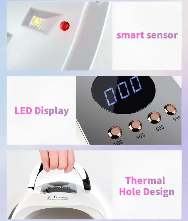 Alt view image 7 of 7 - UV LED Nail Lamp with 81 Beads, 380W Nail Curing Lamps for Gel Polish with Automatic Sensor/4 Timer Setting,Led Nail Dryer, Professional Nail Art Drying Tools for Fingernail and Toenail
