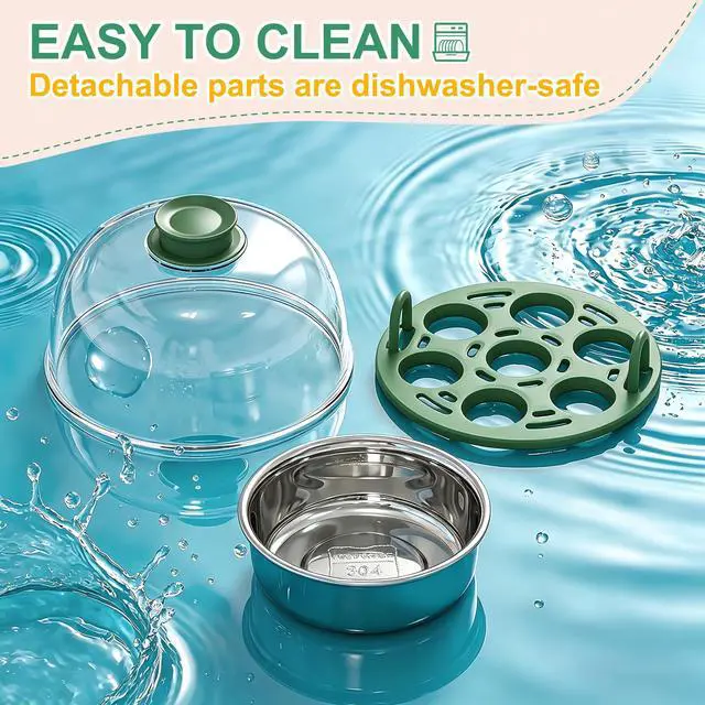Alt view image 7 of 7 - Electric Egg Cooker for Easter, 7 Egg Capacity with Auto Shut-Off, Spring Green Hard Boiled Egg Maker, Ideal Easter Gift for Egg Decorating, Includes Measuring Cup
