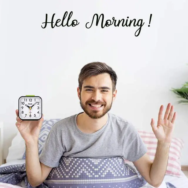 Alt view image 7 of 7 - Analog Alarm Clock, Silent No Ticking Battery Operated Travel Alarm Clock with Night Light, Snooze, Loud Alarm, Luminous, Quiet Small Desk Clock for Bedrooms Deep Sleeper Adults Kids, Easy Set