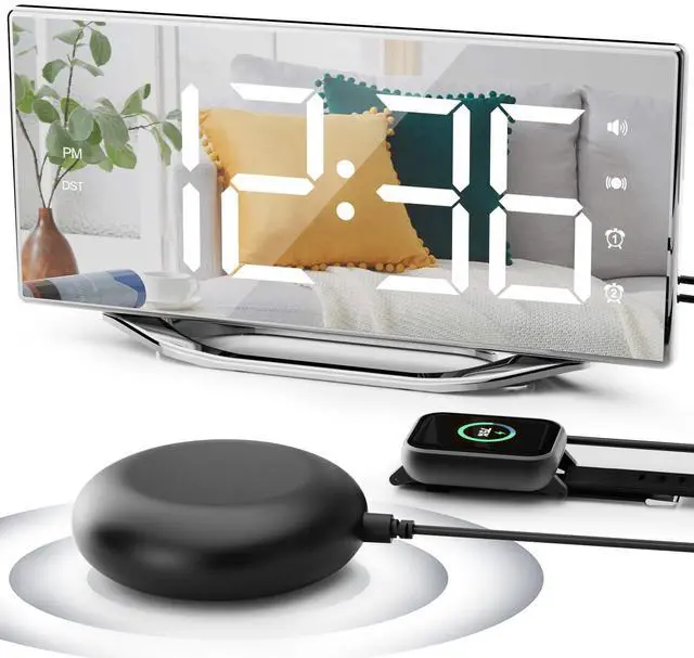 Main image of Extra Loud Vibrating Alarm Clock with Bed Shaker