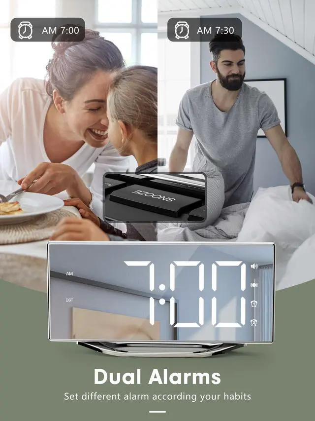 Alt view image 4 of 7 - Extra Loud Vibrating Alarm Clock with Bed Shaker
