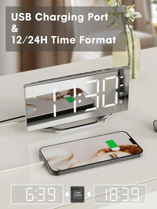 Alt view image 6 of 7 - Extra Loud Vibrating Alarm Clock with Bed Shaker