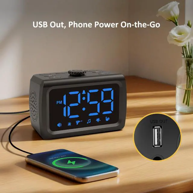 Alt view image 7 of 7 - 115dB Super Loud Alarm Clock for Heavy Sleepers Adults Teens