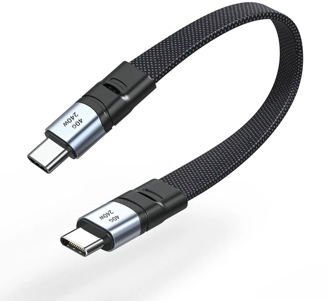 Main image of Short USB C Cable Flat 20CM/8inch, Thunderbolt 4 USB 4 Cable,TYPE-C C to C cable with 40Gbps Data Transfer 240W PD Fast Charging 8K@60Hz, Compatible for iPhone 15 Pro Max, External SSD, MacBookIpad