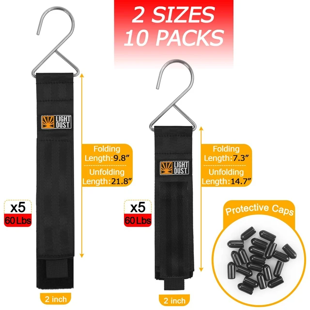 Alt view image 3 of 7 - Heavy Duty Storage Straps 10 Pack Triangle Hook Hanging Straps for Garage | 15" 22" Garage Straps with Hooks, Extension Cord Hose Storage Organizer Hanging Cord Holders for Garage Shop RV Shed Camping