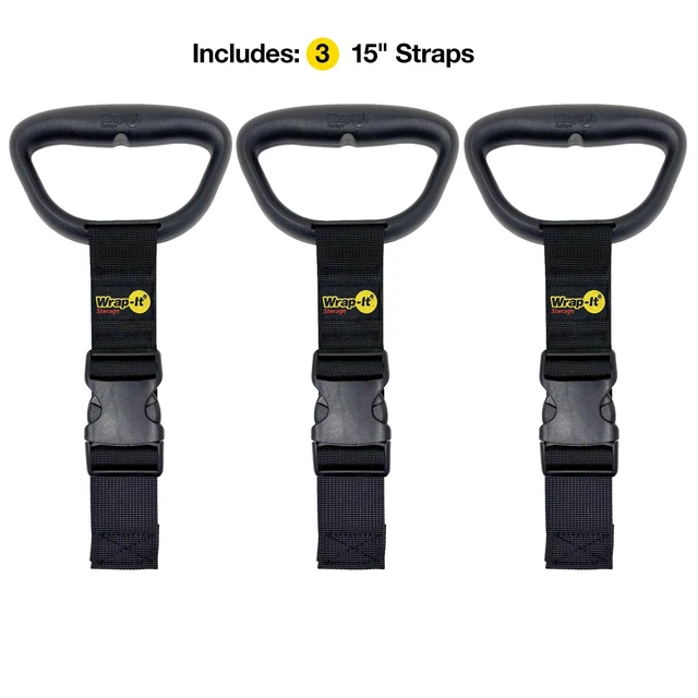 Alt view image 3 of 7 - Wrap-It Storage Straps - 15" (3-Pack) | Extension Cord Holder Hose Storage Carrying Straps for RV and Accessories Organization