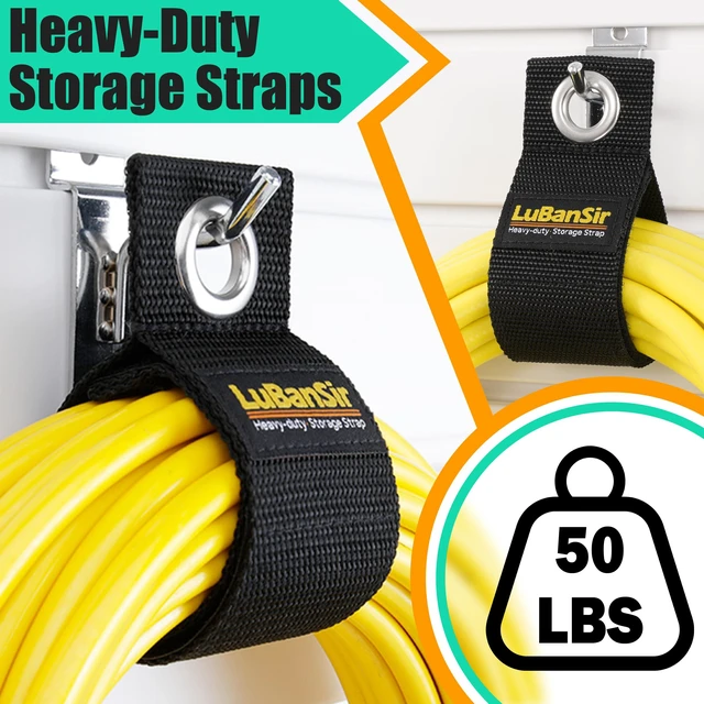 Alt view image 2 of 7 - 9 Pack 13Extension Cord Holder Organizer for Organization | Heavy Duty Storage Straps for Garden Hose Storage and Garage Wall Organization