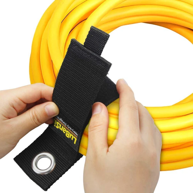 Alt view image 7 of 7 - 9 Pack 13Extension Cord Holder Organizer for Organization | Heavy Duty Storage Straps for Garden Hose Storage and Garage Wall Organization