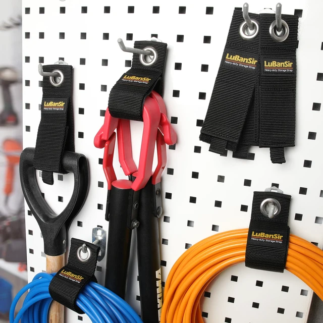 Alt view image 6 of 7 - 9 Pack 13Extension Cord Holder Organizer for Organization | Heavy Duty Storage Straps for Garden Hose Storage and Garage Wall Organization