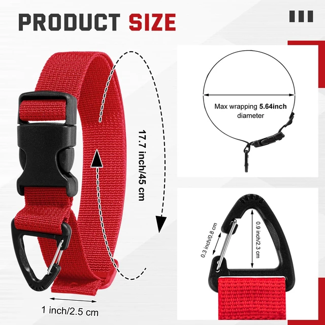 Alt view image 2 of 7 - 6 Pack Adjustable Extension Cord Holder Straps,Red | 17 In Extension Cord Organizer for Garage Organization, Heavy Duty Triangle Clips, Storage Hanger for Men Workshop Management