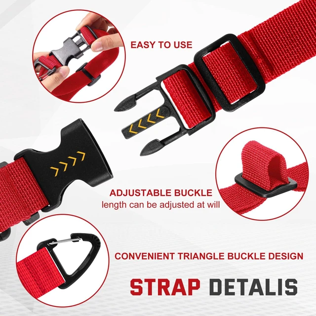 Alt view image 3 of 7 - 6 Pack Adjustable Extension Cord Holder Straps,Red | 17 In Extension Cord Organizer for Garage Organization, Heavy Duty Triangle Clips, Storage Hanger for Men Workshop Management