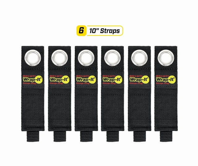 Alt view image 3 of 7 - Heavy-Duty Straps, 10-inch (6 Pack) | Hook and Loop Extension Cord Organizer Hanger, Cord Keeper, Cable Straps for Cords, Hoses, and Garage Storage