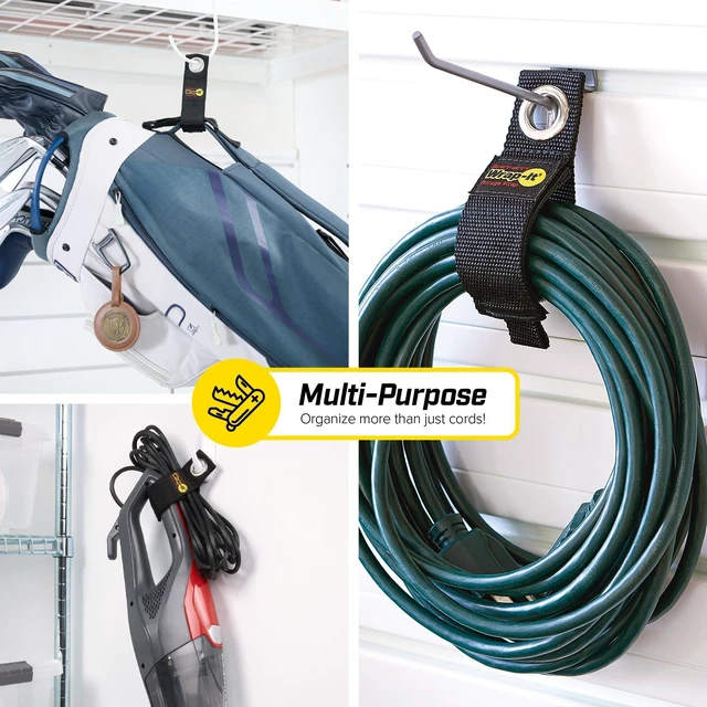 Alt view image 4 of 7 - Heavy-Duty Straps, 10-inch (6 Pack) | Hook and Loop Extension Cord Organizer Hanger, Cord Keeper, Cable Straps for Cords, Hoses, and Garage Storage